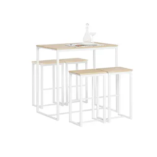 SoBuy Bartisch 100 x 60 x 96 cm Natur/Weiß