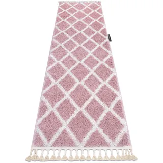RugsX Berber Teppichläufer 60 x 300 cm Grau/Pink/Rosa