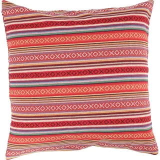 GURU SHOP Boho Style Kissenhülle, Gewebter Ethno Kissenbezug - Rot, 50x50 cm