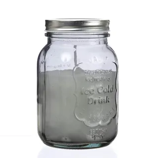 MARELIDA Duftkerze Citronella im Glas mit Deckel grau Echtwachs Outdoorkerze