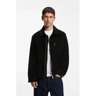 Cordjacke HUGO "Braxton264W1", Herren, Gr. XL, schwarz (schwarz001), Cord, Obermaterial: 100% Baumwolle, unifarben, normal, mit Knopf, Jacken, mit Hemdkragen