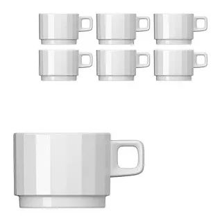 BAUSCHER Kaffeetassen EDGE weiß 0,20 l, 6 St.