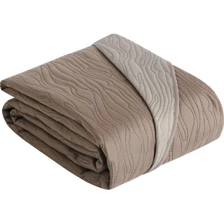 Erwin Müller Tagesdecke Polyester Taupe/Sand Größe 220x250 cm