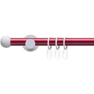 LIEDECO Gardinenstange LIEDECO "Fertigstilgarnitur 20 mm Power Celebration Kugel" Gr. 1, rot (rot, weiß), L:160cm Ø:2mm, Eisen, Gardinenstangen, Gardinenstange Komplett, Farbkombination