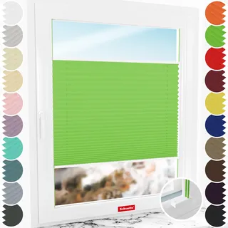 Schuette® Plissee mit Bohren zum Anschrauben ● Premium Kollektion: Green Meadow (Grün) ● 45x80cm (Breite x Höhe) ● Suprafix Faltrollo Befestigung ● Bequeme Rollo Montage inkl. Video