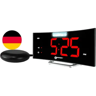 Wecker Mit Starkem 95Db Alarm, Vibrationskissen, Großem Display Und Blitzlicht -