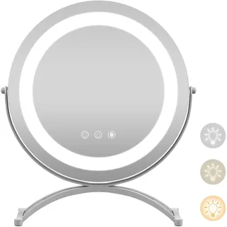 Kosmetikspiegel mit LED Beleuchtet Rasierspiegel Schminkspiegel Tischplatte