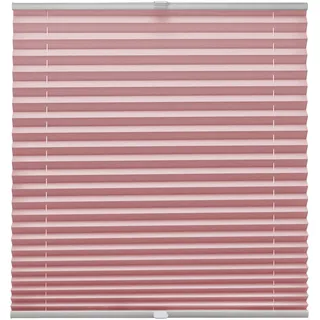 Plissee auf Maß für alle Fenster Montage Glasleiste Blickdicht mit Spannschuh Sonnenschutzrollo Rosa Breite: 30-40 cm, Höhe: 40-100 cm