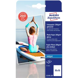 Avery Zweckform Everyday C2549-20P 10 x 15 cm glänzend 200 g/m2 50 Blatt