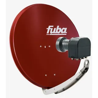 Fuba Sat Anlage 8 Teilnehmer | Satellitenschüssel Komplettset - DAA 850 R Sat-Schüssel 85cm Alu rot + Fuba DEK 817 Octo LNB 8 Teilnehmer (DVB-S2, HD
