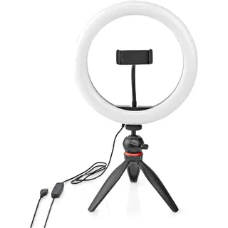 Nedis Ringlicht 10 inch 120 LED's 2700 - 6700 Stativ Schwarz,