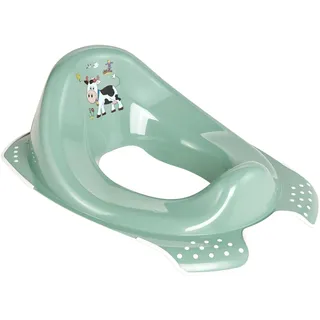 keeeper ewa Kinder-Toilettensitz, Funny Farm, Nordic Green | Anatomisch geformt, Anti-Rutsch-System mit gummierten Auflageflächen, Hohe Rückenlehne, Breiter Sitz, Spritzschutz