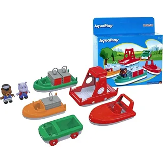 AquaPlay - Boot Set für Wasserbahnen oder Badewanne 4 Booten 1 Amphi-Lorry und Bo und Wilma