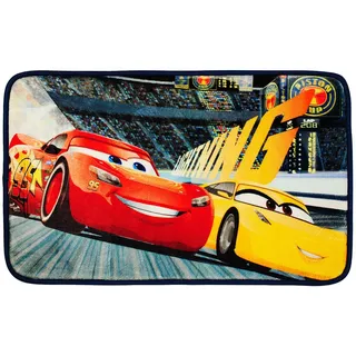 alles-meine.de GmbH 3 in 1: Bettvorleger/Badewannenvorleger/Duschvorleger - Cars - Evolution - Lightning McQueen/Auto - Teppich rutschfest, da unten gummiert - für Jun..