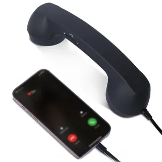 quivylivy Telefonhörer im Retro-Stil Typ-C Schwarz