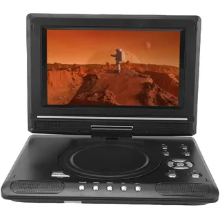 Cryfokt Tragbarer Full HD 1080p-DVD-Player mit Zwei Lautsprechern und Schwenkbarem Bildschirm für Familienausflüge, ABS-Material (EU-Stecker)