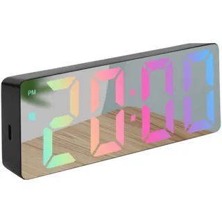FANSU Nachttisch Wecker Digital, Digitalwecker Großem Display Netzbetrieb/Batteriebetrieben 12/24HR LED Leuchtziffern Digitaler Wecker 3 Helligkeit Schlummerfunktion (Schwarz 2,Einheitsgröße)