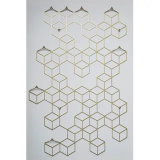 Mid.you Wandgarderobe, Gold, Metall, Uni, 60x91x2.5 cm, Garderobe, Garderobenleisten & Garderobenhaken