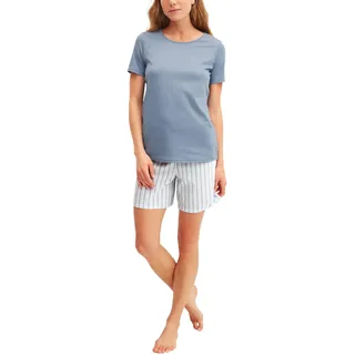 CALIDA Gestreifter Kurz-Pyjama Blau S