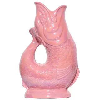 Gluckigluck Wasserkaraffe, (Original Gluggle Jug aus England), mit Gluckergeräusch, handgefertigt, ikonisches Fisch-Design, 1,2 L rosa