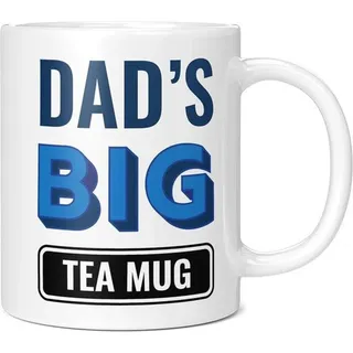 Famanu Teetasse Extra Groß - Weiße Keramiktasse mit Blauer Schrift