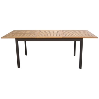 Dehner Gartentisch »Colmar ausziehbar, 152/210 x 89 x 76 cm, FSC® Holz«, Ausziehtisch aus Aluminium & hochwertigem FSC®-zertifiziertem Teakholz braun