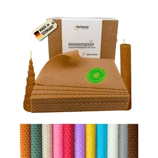 Wachsmann Bienenprodukte Bastelnaturmaterial Bienenwachsplatten, 20 x 15 cm, 20 Stück, 100% echtes Bienenwachs orange