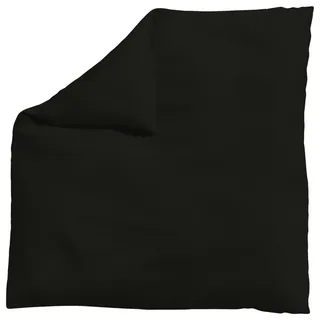 Schlafgut Bettdeckenbezug Woven Satin, Schwarz, Textil, Uni, 200x200 cm, Textiles Vertrauen - Oeko-Tex®, AZO-frei, Bsci, Oeko-Tex® Standard 100, pflegeleicht, atmungsaktiv, bügelleicht, schadstoffgeprüft, weiche und anschmiegsame Oberfläche, dicht gewebtes Garn, Schlaftextilien, Bettwäsche, Bettwäsche, Makosatin-Bettwäsche