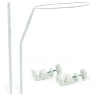 Best for Kids Himmelstange Best for Kids Baldachinstange Weiß mit Schraubklemme für Babybett, Ø 15 mm, 0-läufig, kürzbar, Klemme, geklemmt, Metall, Schleierhalter für Babybett oder Wiege weiß