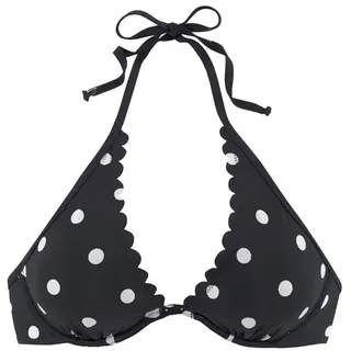 LASCANA Bügel-Bikini-Top Damen Schwarz/Weiß 42 Cup F