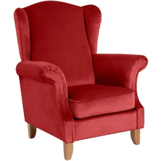 Max Winzer® Ohrensessel Verita, Ohrenbackensessel Samt rot