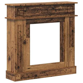 vidaXL Kaminumrandung Altholz 102 x 26 x 100 cm Holzwerkstoff Braun