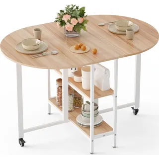 Mondeer Klapptisch 120 x 80 x 75 cm Eiche/weiß