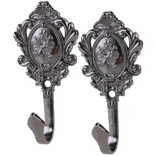 BESPORTBLE 2stücke Vorhang Raffhalter Mit Rosenmuster Aus Zinklegierung Vintage Gardinenhaken Schwarz