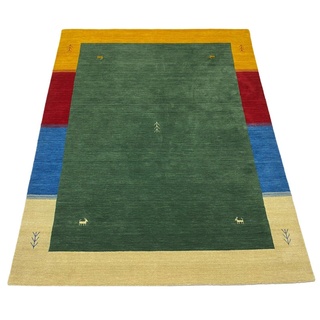 WAWA TEPPICH Orientalischer Teppich Gabbeh Loom handgefertigt 100% Wolle Lori Buff Debbich (Grün 200_x_250 cm)