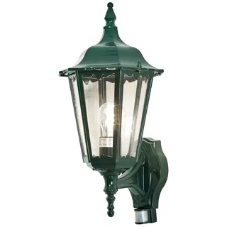 KONSTSMIDE LED Außen-Wandleuchte Laterne mit Bewegungssensor, Höhe 48cm, Bewegungsmelder, LED wechselbar, Warmweiß, Wand Außenleuchte zur Fassadenbeleuchtung, inkl. E27 Leuchtmittel grün