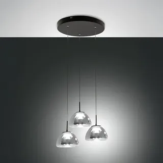 Fabas Luce Lucille 3-flg. 21W 60 cm grau transparent
