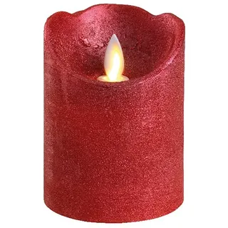 Lumineo LED Kerze 7,5 x 10 cm rot