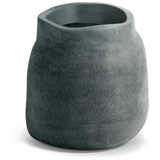 Tymar Pflanzkübel groß außen, Blumentopf Gross betonoptik, Moderner Übertopf, Leicht & Robust, Rundes Design für Wohnzimmer & Büro, Garten, Balkon (Anthrazit,ø 38cm)