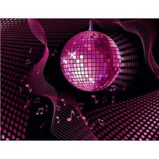 PAPERMOON Fototapete "Disco-Ball" Tapeten Gr. B/L: 4,0 m x 2,6 m, Rollen: 1 St., lila (bunt) Fototapeten