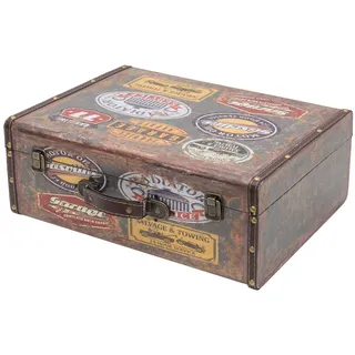 HMF Vintage Koffer aus Holz 44 x 32 x 16 cm 16-tlg. bunt