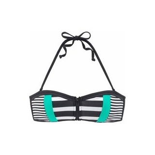 KANGAROOS Bandeau-Bikini-Top Damen schwarz-weiß Gr.38 Cup C/D