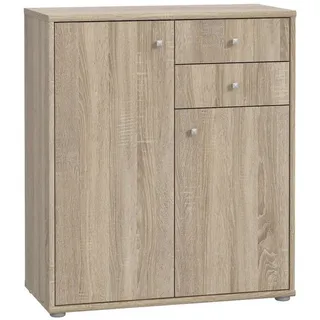 Newroom Kommode Sonoma Eiche 74 cm, Kommode Sonoma Eiche Modern Sideboard Highboard Büro beige