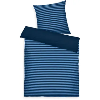 Tom Tailor MEDIUM STRIPES Blau 135 x 200 cm + 2 x 80 x 80 cm