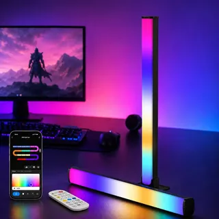 LuminexDesigns RGB Lightbar LED TV & Gaming Hintergrundbeleuchtung, 40cm Smart Light Bars, TV-Sync für Ambient Light, APP-Steuerung, Deko für Gaming-Zimmer & Geschenkidee