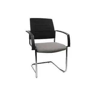 Schäfer Shop Select Freischwinger SSI Proline Visit S2, ergonomisch, Armlehnen, stapelbar bis 4 Stück, B 480 x T 480 x H 480 mm, grau/schwarz