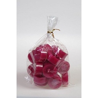 20 original Dänische Teelichter ohne Duft im Acryl-Cup farbig durchgefärbt Hell Fuchsia