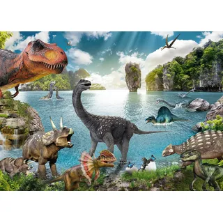 Close Up Dinosaurier XXL Poster- Set | Illustriertes Poster (100 x 140 cm) | Poster zum Ausmalen A3 (29,7 cm x 42,0 cm) | Kinderzimmer Klassenzimmer Premium Plakat 2er- Set