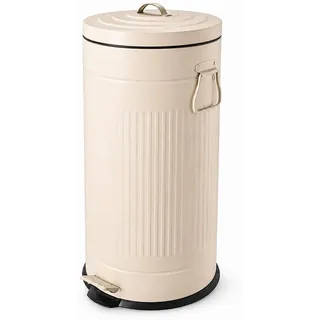 Relaxdays Retro Mülleimer 30 l Beige