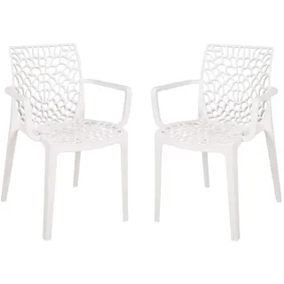 Garden Pleasure CALVERA Stapelstuhl 58 x 52 x 81 cm weiß 2 St.